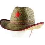 custom woven badge on straw hat