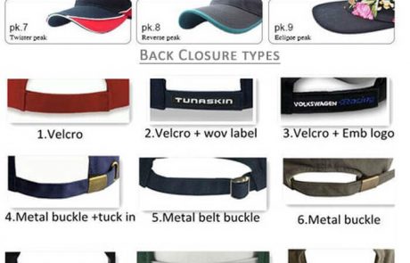 baseball caps Peak and back closure