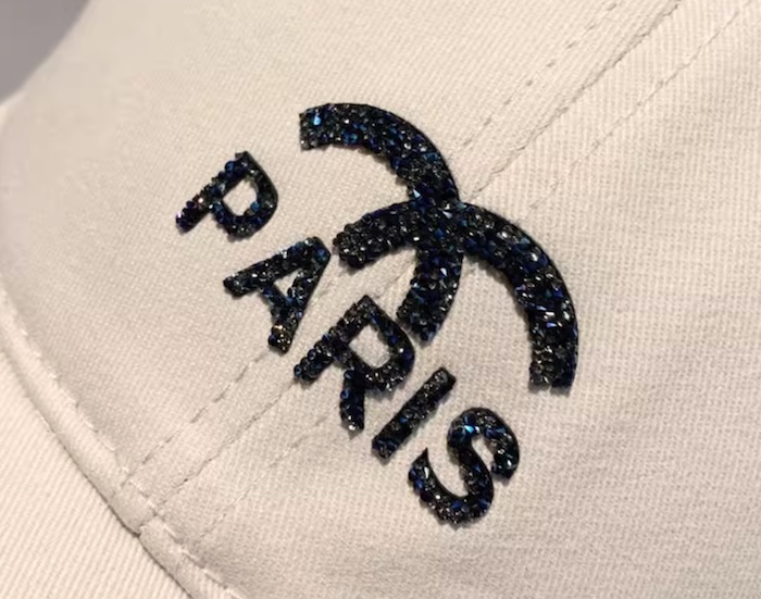 Rhinestone logo cap custom design wholesale