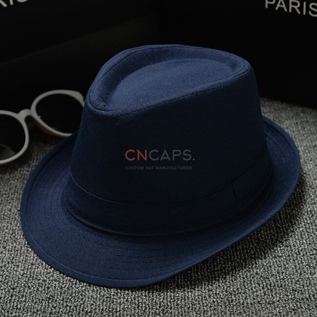 navy classic fedora hat