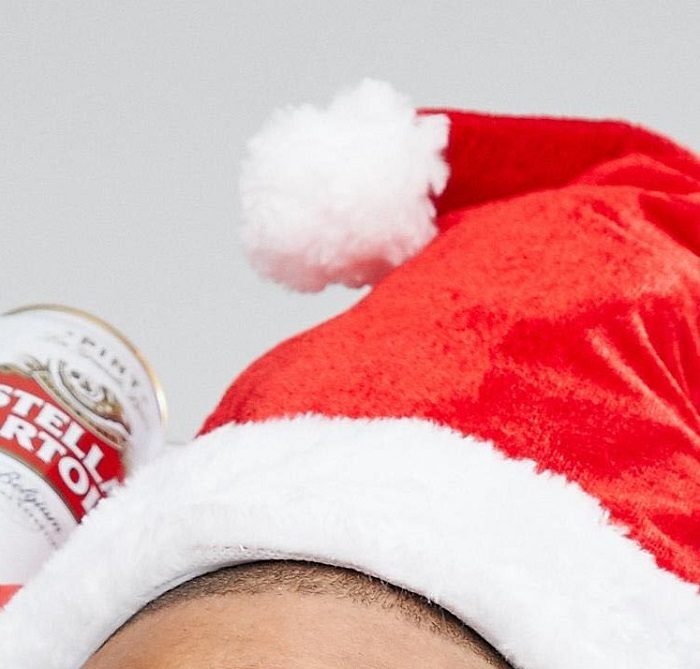 Santa drinking hat