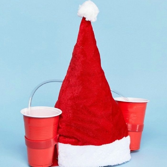 Santa drinking hat