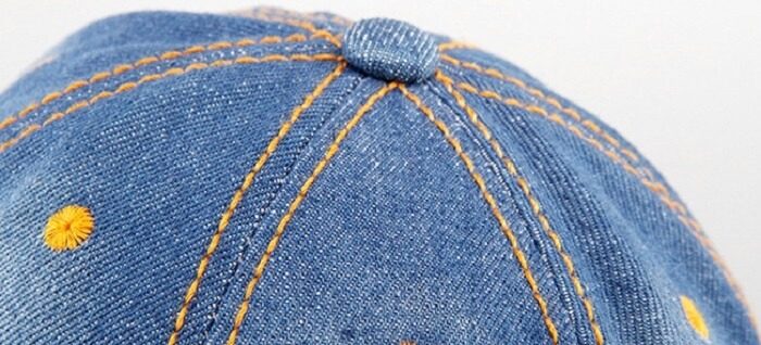 distressed jean cap
