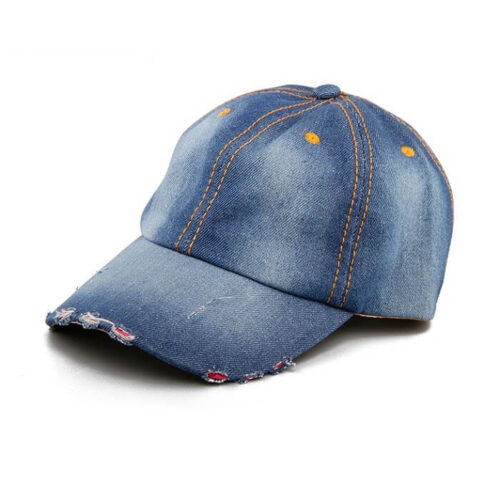 distressed jean cap