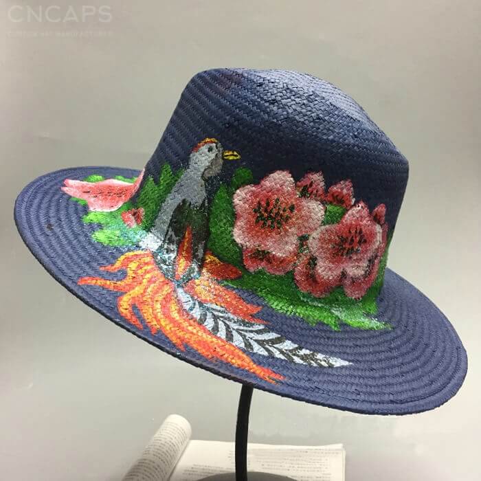 Lady beach straw hat w/ color stripe hat band - CNCAPS