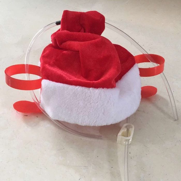 santa drinking hat