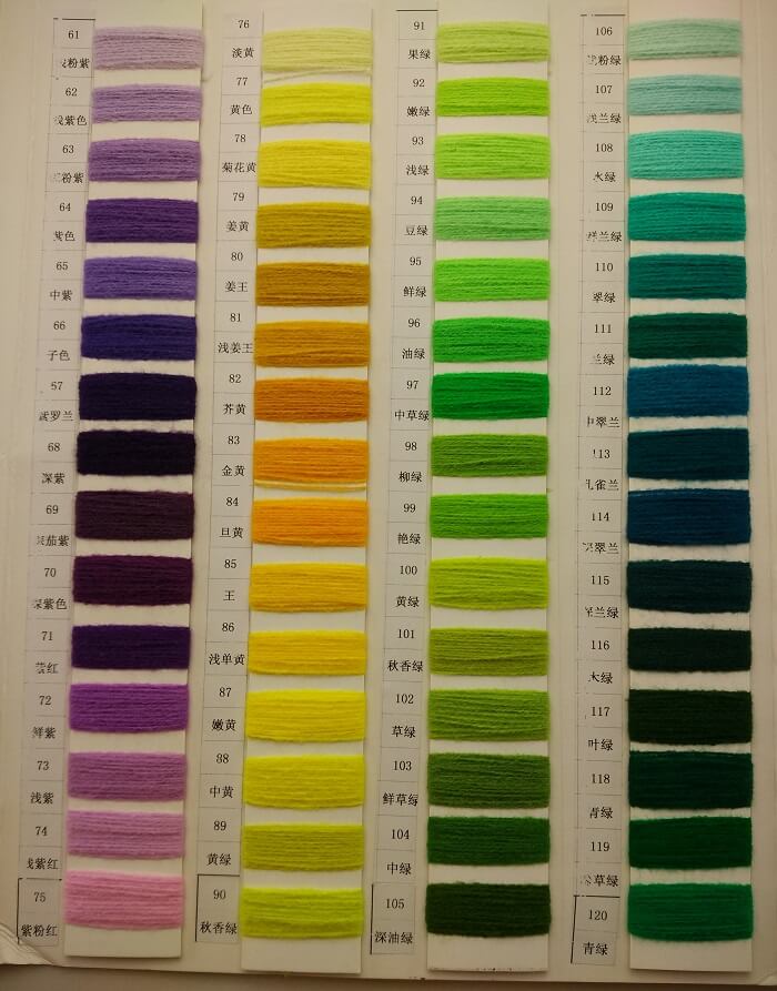 Knitting thread colors