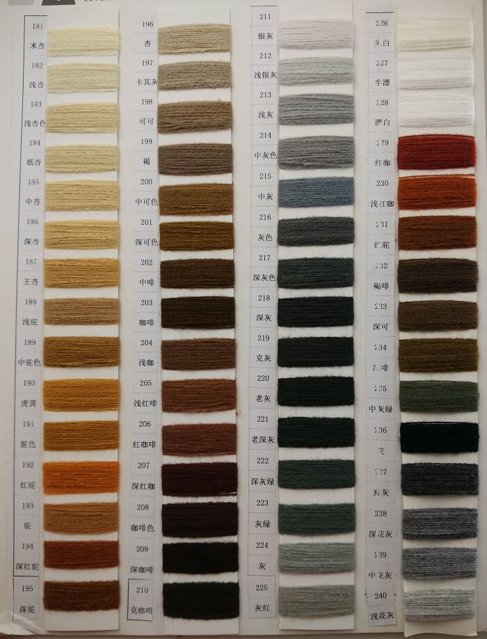 Knitting thread colors