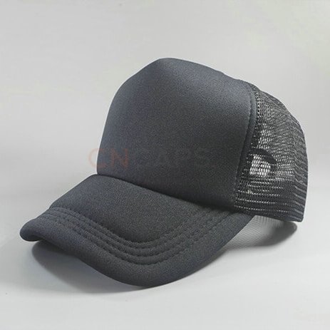 4 Plain Black Trucker Hats Mesh Snapback Baseball Caps Blank Vinyl ...