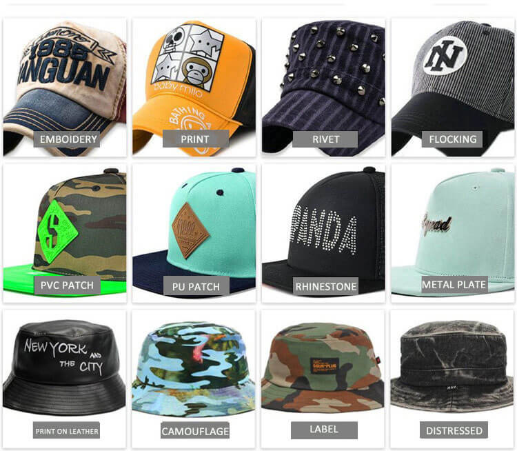 trucker hats custom logo types options