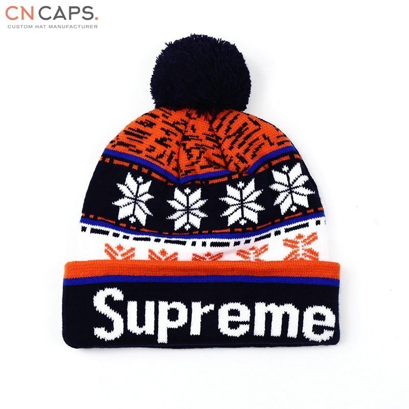 toques pom pom beanie hat with logo - CNCAPS