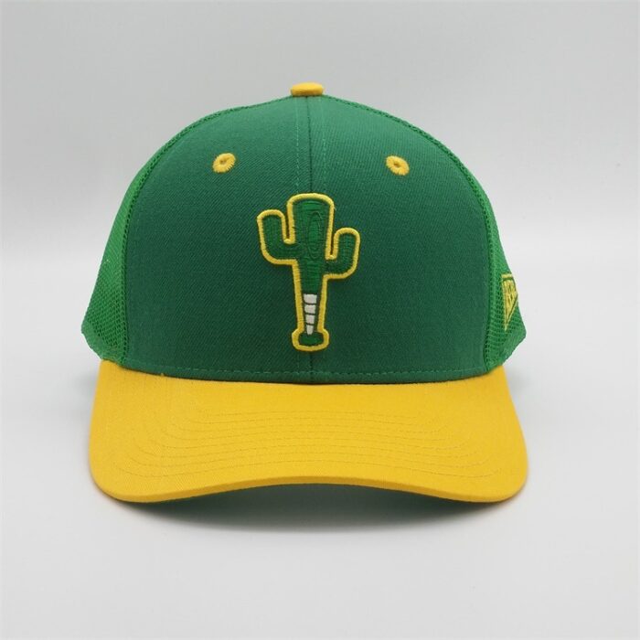 green baseball cap