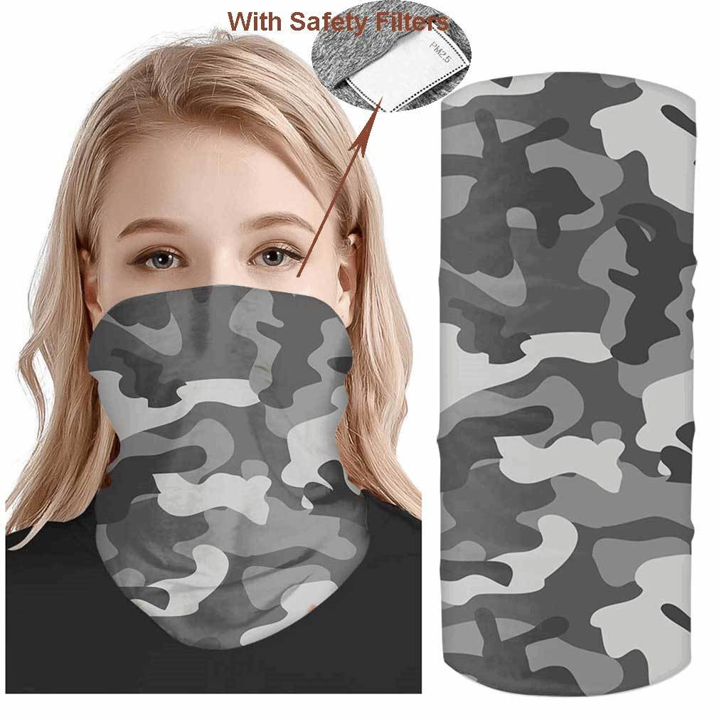 Camouflage Neck Gaiter Bandanna Face Mask Sun Shield Headband Multi-purpose 