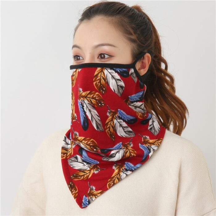 Chiffon Neck Gaiter Mask Female Bandana Warm Foulard Soft Scarves Ring Wraps Cover