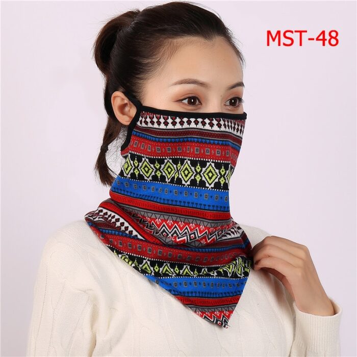 Chiffon Neck Gaiter Mask Female Bandana Warm Foulard Soft Scarves Ring Wraps Cover