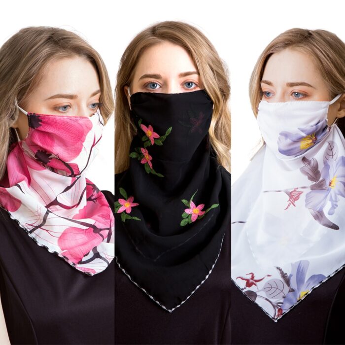 2020 Newest Chiffon Neck Gaiter Mask Scarf Women Sun Protection For Outdoor Riding