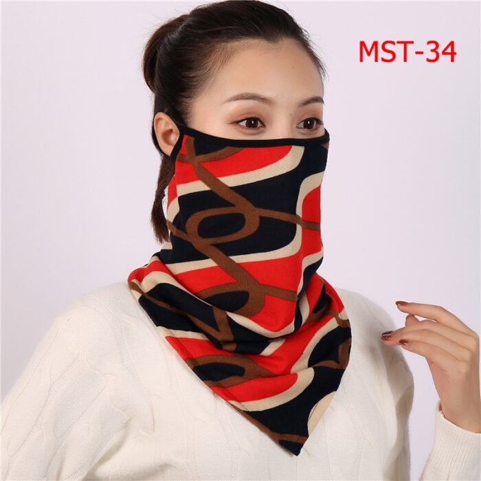 Chiffon Neck Gaiter Mask Female Bandana Warm Foulard Soft Scarves Ring Wraps Cover