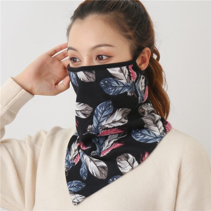 Chiffon Neck Gaiter Mask Female Bandana Warm Foulard Soft Scarves Ring Wraps Cover