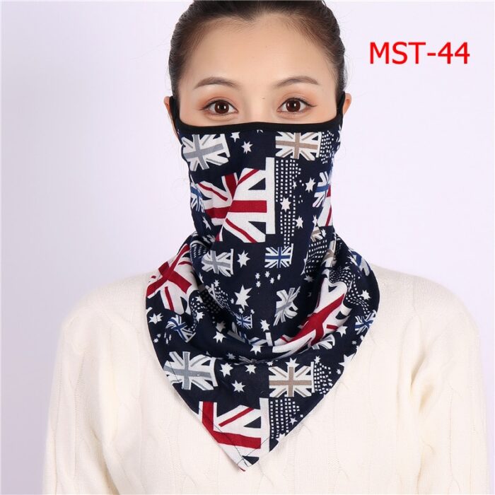 Chiffon Neck Gaiter Mask with Ear Loop Female Bandana Face Mask