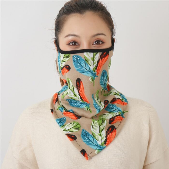 Chiffon Neck Gaiter Mask Female Bandana Warm Foulard Soft Scarves Ring Wraps Cover