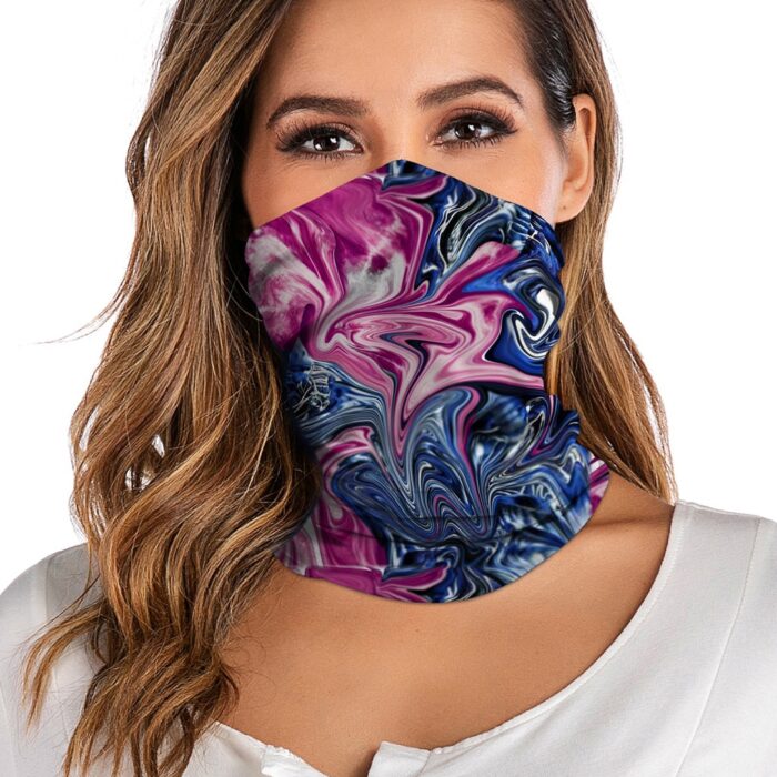 #R30 Tie Dye Print Unisex Bandana Neck Gaiter Tube Headwear For Women Men Face Scarf Outdoor Climbing Hiking Ski Fishing Scarves