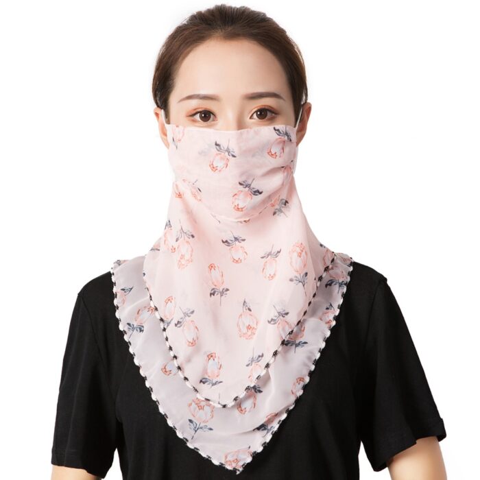 2020 Newest Chiffon Neck Gaiter Mask Scarf Women Sun Protection For Outdoor Riding