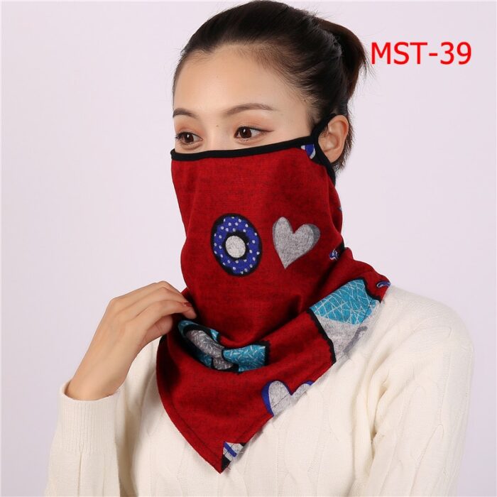 Chiffon Neck Gaiter Mask Female Bandana Warm Foulard Soft Scarves Ring Wraps Cover