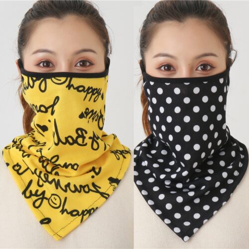 Chiffon Neck Gaiter Mask Female Bandana Warm Foulard Soft Scarves Ring Wraps Cover