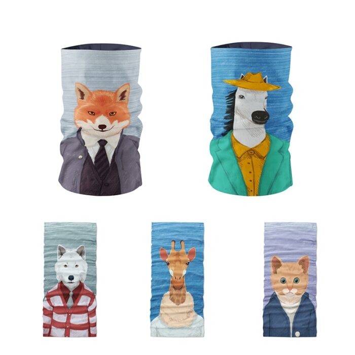 Creative Design Animal Portrait Headscarf Funny Fashion Men Women Bandana Sports Hip Hop Tubular Mask Winter Soft Neck Gaiter