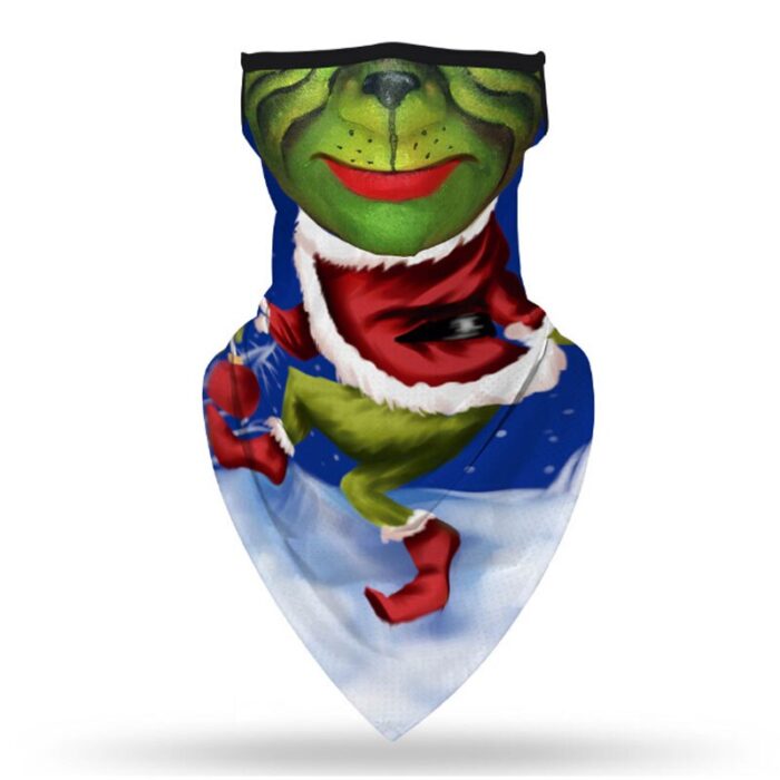 3D Printed Chiffon Bandana Scarf Creative Christmas Party Face Mask Scarf Outdoor Cycling Headband Riding Masks