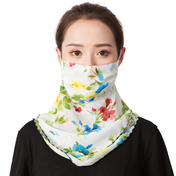 2020 Newest Chiffon Neck Gaiter Mask Scarf Women Sun Protection For Outdoor Riding