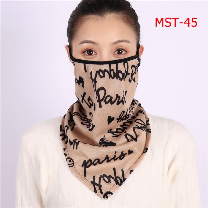 Chiffon Neck Gaiter Mask Female Bandana Warm Foulard Soft Scarves Ring Wraps Cover