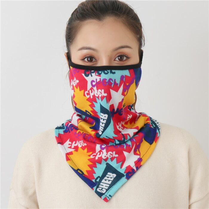 Chiffon Neck Gaiter Mask Female Bandana Warm Foulard Soft Scarves Ring Wraps Cover