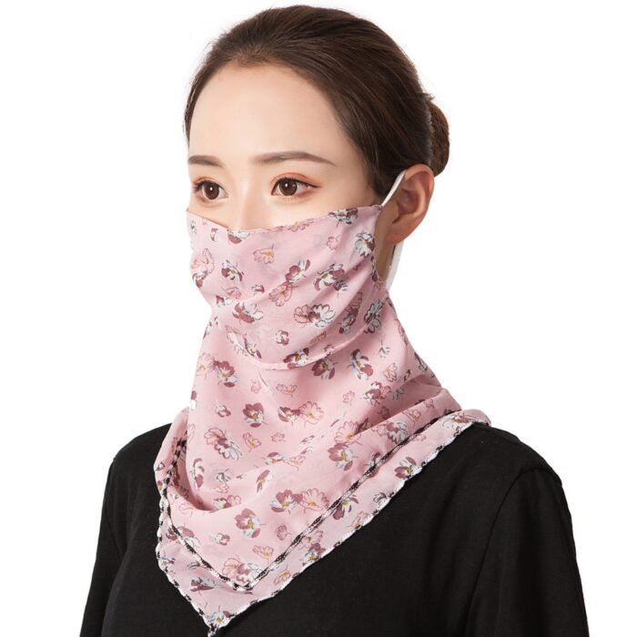 2020 Newest Chiffon Neck Gaiter Mask Scarf Women Sun Protection For Outdoor Riding