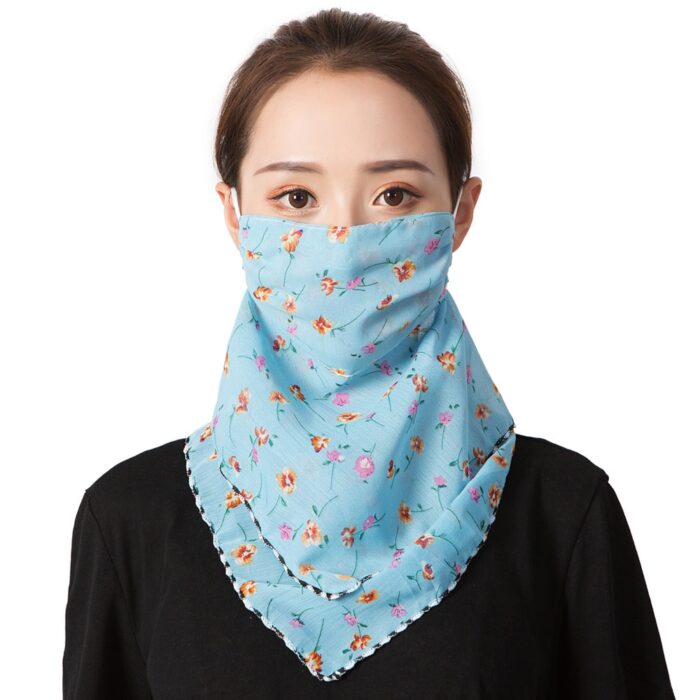 2020 Newest Chiffon Neck Gaiter Mask Scarf Women Sun Protection For Outdoor Riding