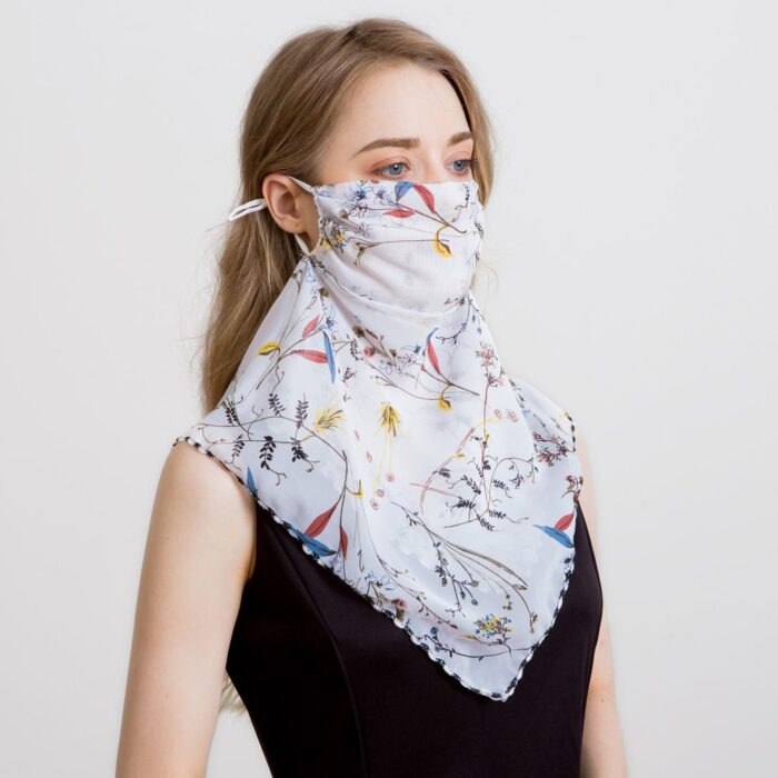 2020 Newest Chiffon Neck Gaiter Mask Scarf Women Sun Protection For Outdoor Riding