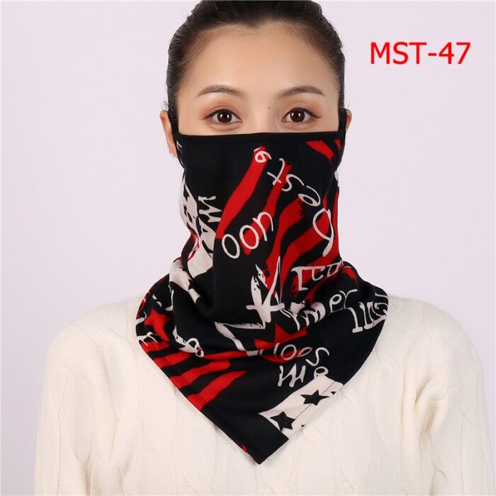 Chiffon Neck Gaiter Mask Female Bandana Warm Foulard Soft Scarves Ring Wraps Cover