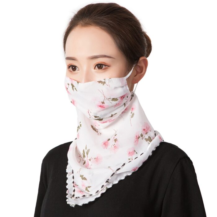 2020 Newest Chiffon Neck Gaiter Mask Scarf Women Sun Protection For Outdoor Riding