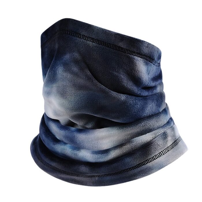 Winter Fleece Neck Gaiter Warm Fishing Scarf Windproof Tie dye Neck Warmer Adjustable Hiking Outdoor Headband Bicycle Bandanas