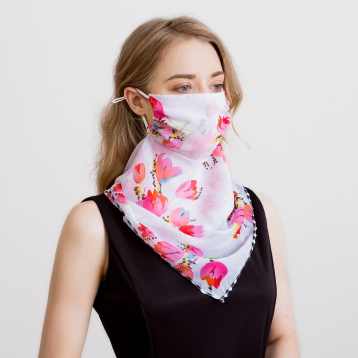 2020 Newest Chiffon Neck Gaiter Mask Scarf Women Sun Protection For Outdoor Riding