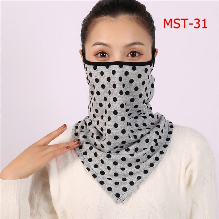 Chiffon Neck Gaiter Mask Female Bandana Warm Foulard Soft Scarves Ring Wraps Cover