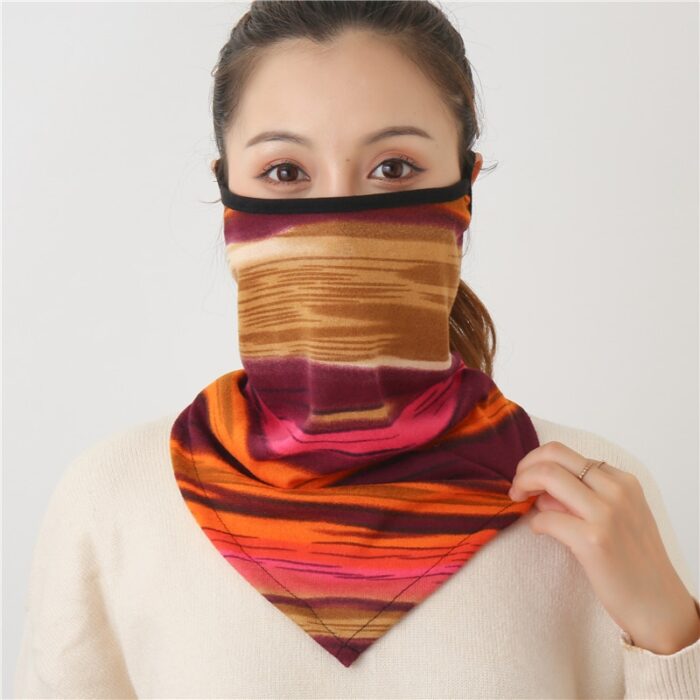 Chiffon Neck Gaiter Mask Female Bandana Warm Foulard Soft Scarves Ring Wraps Cover