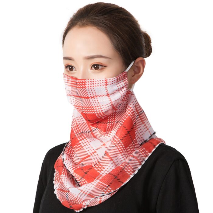 2020 Newest Chiffon Neck Gaiter Mask Scarf Women Sun Protection For Outdoor Riding