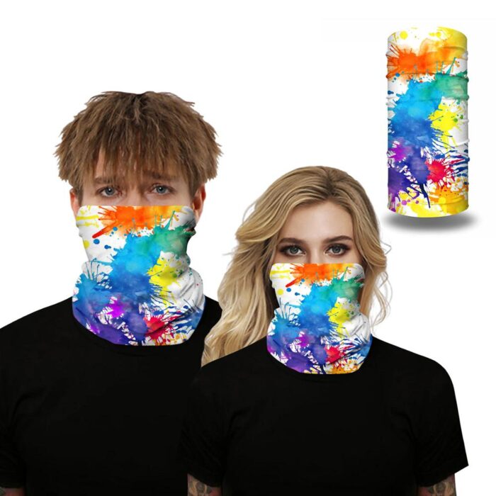 Hot tie-dye gradient printing men's and women's beanie headband hood mask neck gaitere scarf dust square cap trend