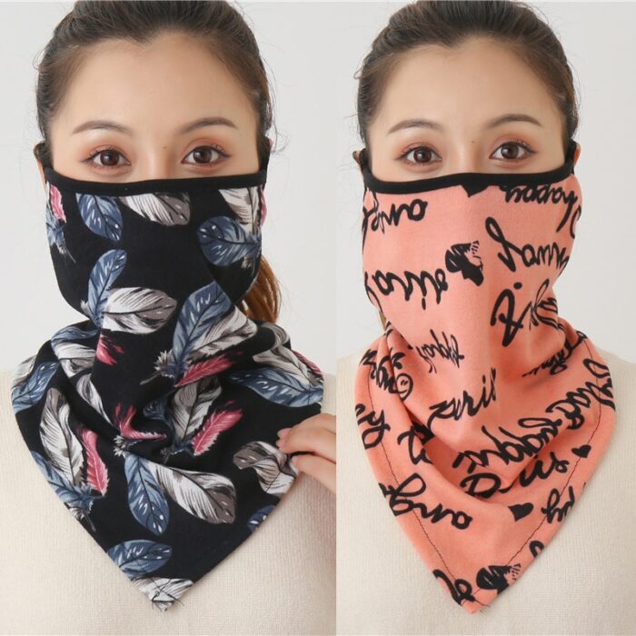 Chiffon Neck Gaiter Mask Female Bandana Warm Foulard Soft Scarves Ring Wraps Cover