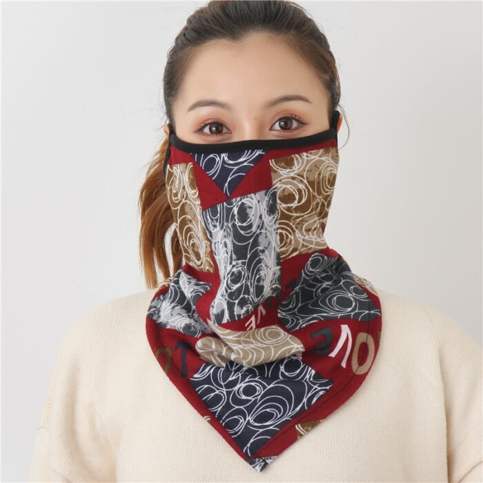 Chiffon Neck Gaiter Mask Female Bandana Warm Foulard Soft Scarves Ring Wraps Cover