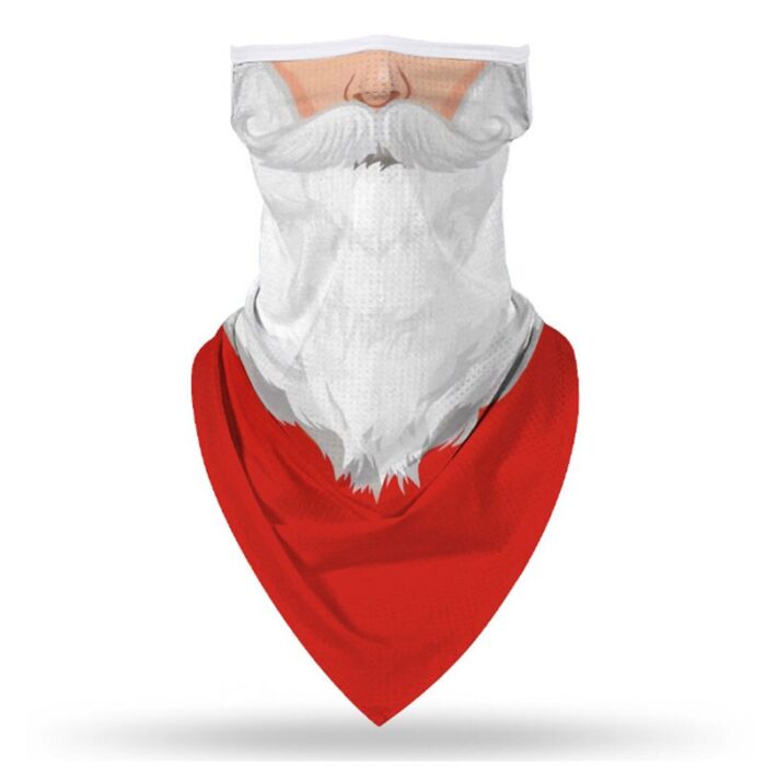 3D Printed Chiffon Bandana Scarf Creative Christmas Party Face Mask Scarf Outdoor Cycling Headband Riding Masks