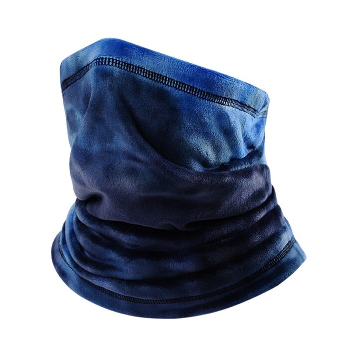 Winter Fleece Neck Gaiter Warm Fishing Scarf Windproof Tie dye Neck Warmer Adjustable Hiking Outdoor Headband Bicycle Bandanas