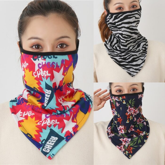 Chiffon Neck Gaiter Mask Female Bandana Warm Foulard Soft Scarves Ring Wraps Cover