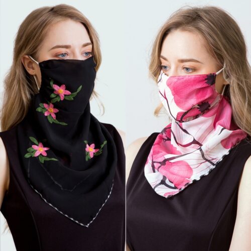 2020 Newest Chiffon Neck Gaiter Mask Scarf Women Sun Protection For Outdoor Riding